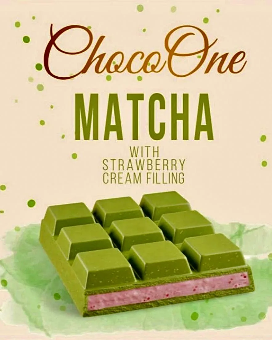 Choco One Matcha with Strawberry Cream Filling